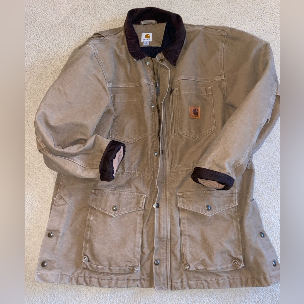 Vintage Carhartt Brown Work Chore Jacket Workwear Coat USA Men's Size X-Large XL